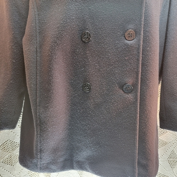 Andrea pea coat size 12, charcoal gray winter wool front buttons coat - Picture 7 of 15